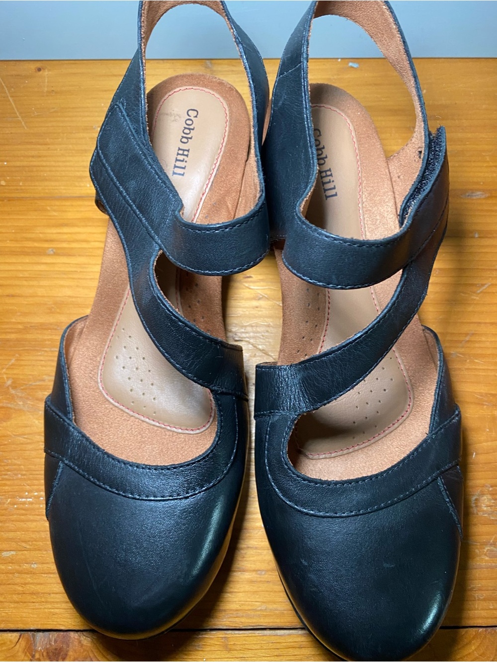 Cobb Hill by New Balance Black Leather Slingback Comfort Mules